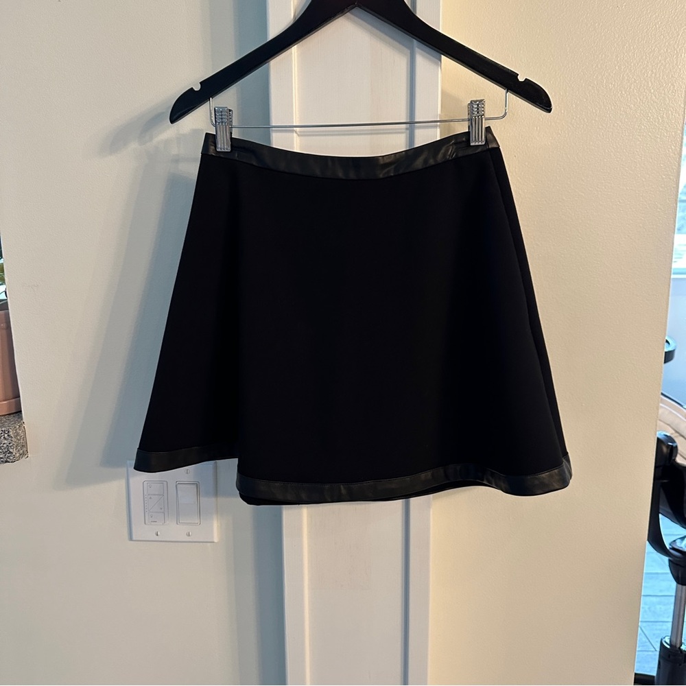 Banana Republic Black Leather Trim Dress, Size 2